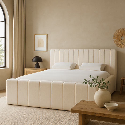 Amore Rituals Teddy bed  + Hybrid Pocket 500 Matras - Nº55 - Offwhite