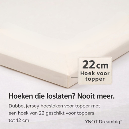 Topper Hoeslaken Katoen Satijn Premium Pearl White