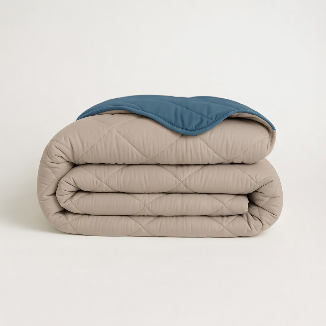 Y-NOT All Year Dekbed Bluestone / Taupe
