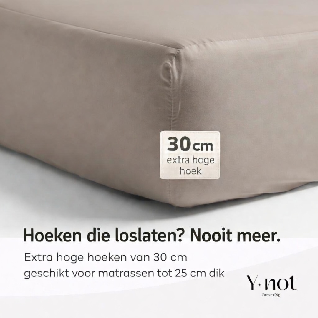 Matras Hoeslaken Premium Katoen Satijn Taupe