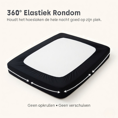 Matras Hoeslaken Velvet  Obsidian Black
