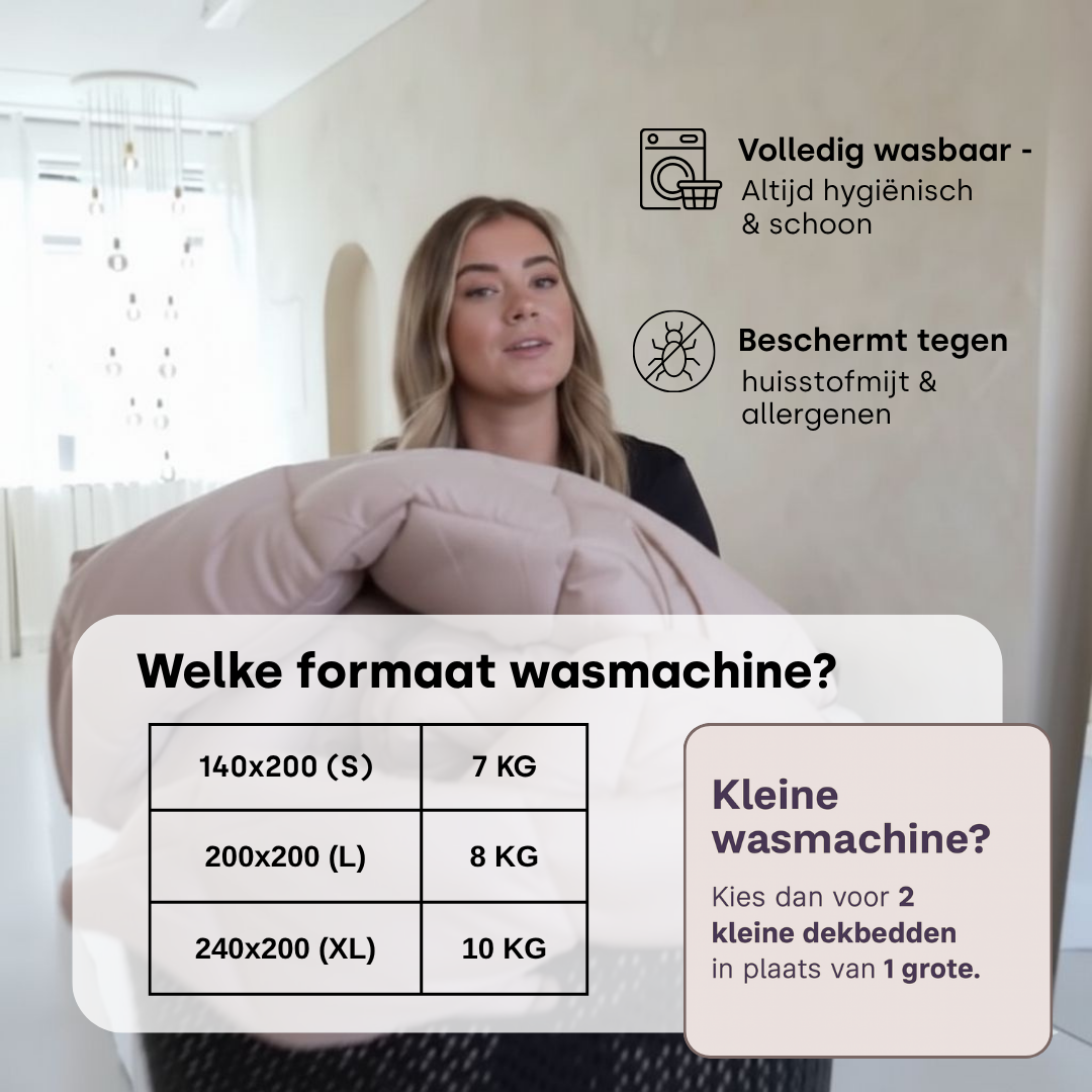 Dekbed Zonder Overtrek Soft Fleece Flanel Taupe / Grey met pearl white bies