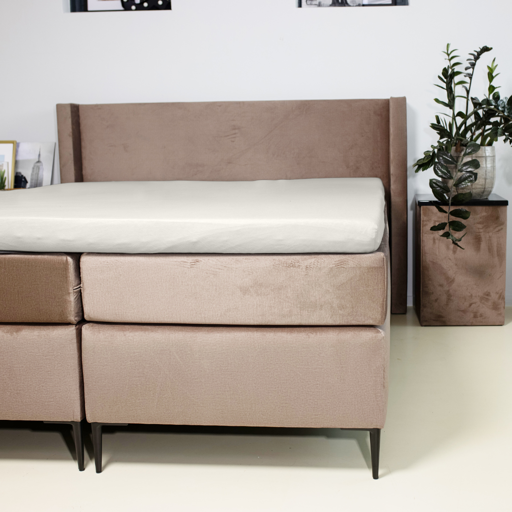 Drap-Housse Surmatelas Jersey Blanc Perle