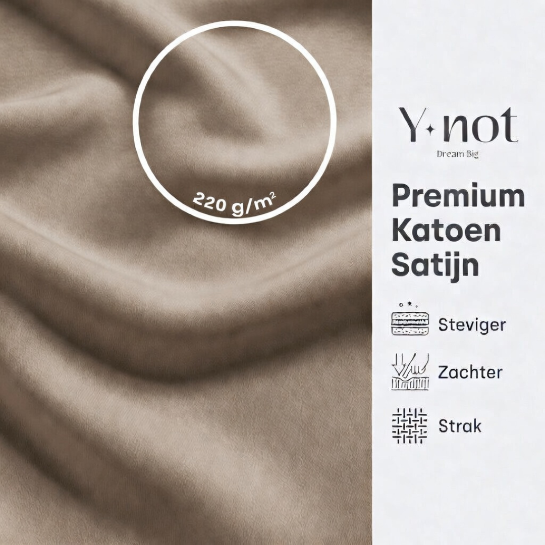 Matras Hoeslaken Premium Katoen Satijn Taupe