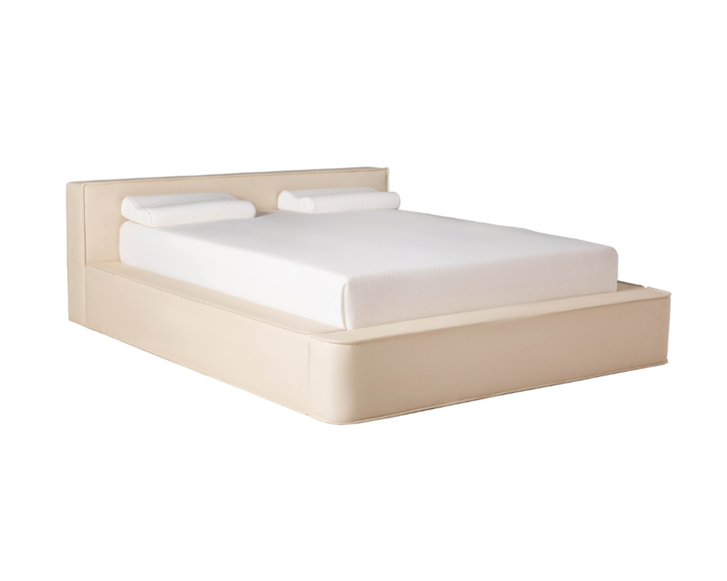 Amore Velvet bed met Opbergruimte + Hybrid Pocket 500 Matras - Nº26 - Pearl White