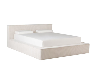 Amore Cozy Teddyrib bed met Opbergruimte + Hybrid Pocket 500 Matras - Nº24 - Pearl White