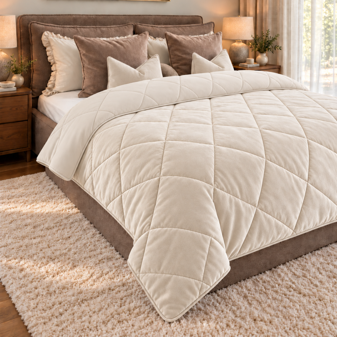 Y-NOT Velvet Dekbed Pearl White