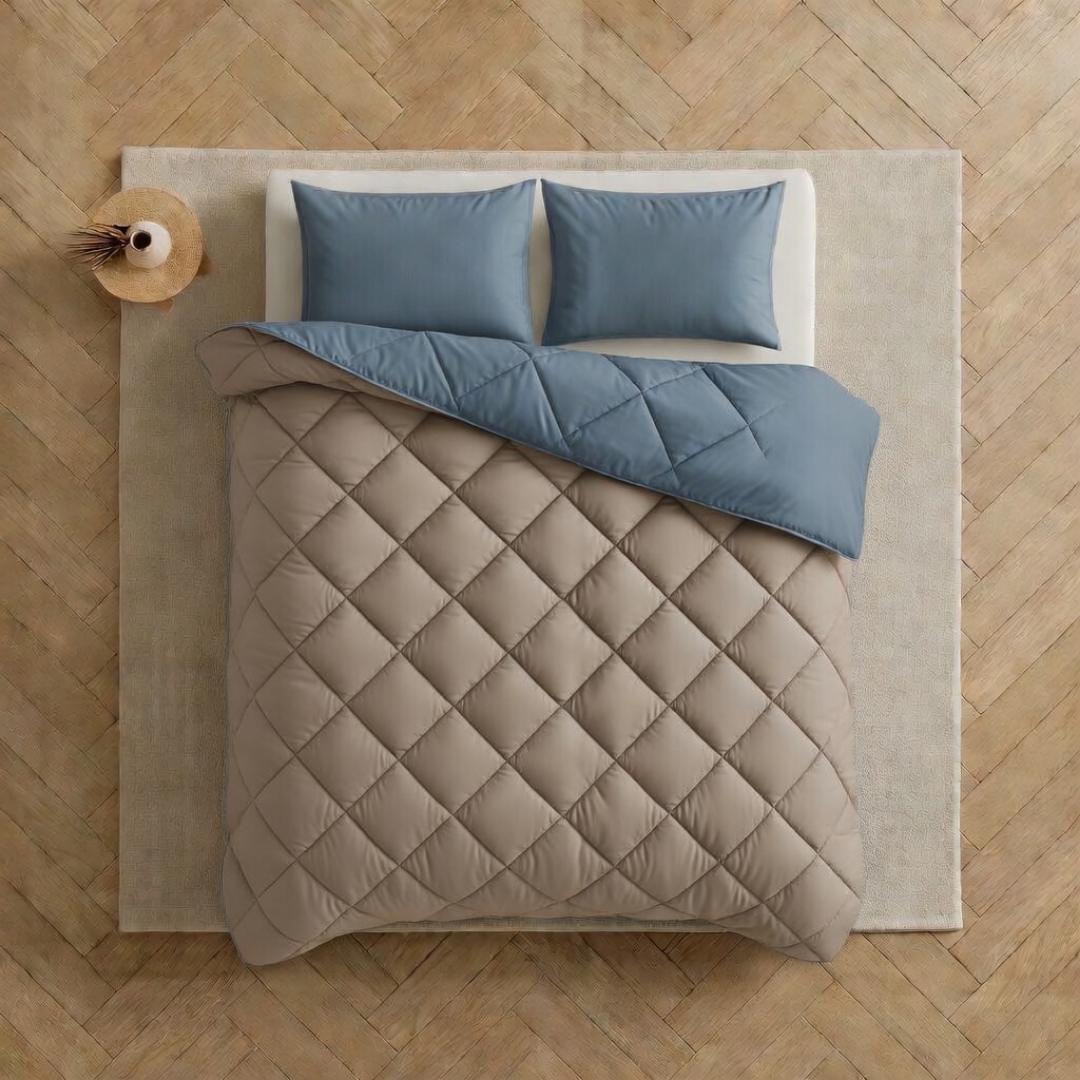 Y-NOT All Year Dekbed Bluestone / Taupe