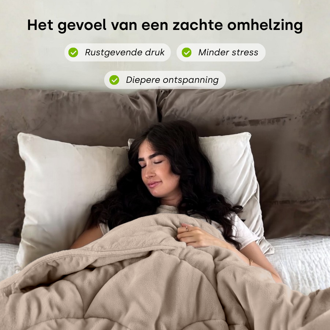Y NOT verzwaringsdeken taupe voor diepe ontspanning en betere slaap