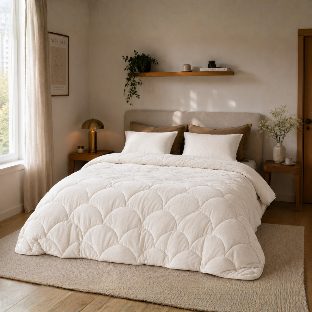 Y-NOT Velvet Dekbed Pearl White