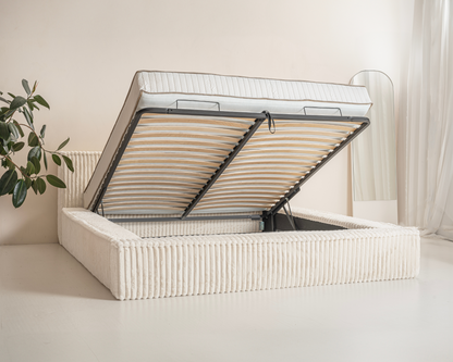 Adore Melody Teddyrib bed met Opbergruimte - Nº22 - Pearl White