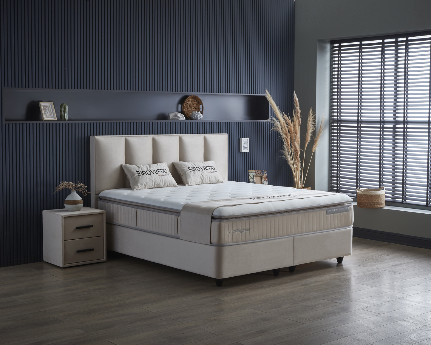 Boxspring met Opbergruimte Birdybedd - Complete set - Nº75 - Cannoli Cream