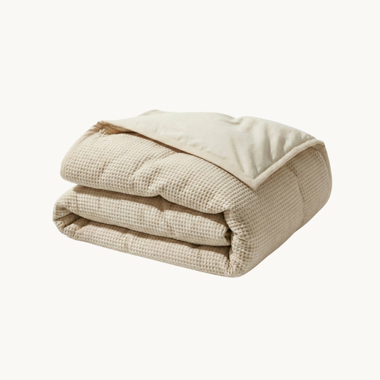 Dekbed Zonder Overtrek Waffle Sand (220 cm lang)
