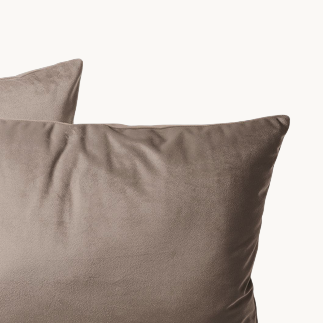 Y-NOT Kussenslopen Velvet Taupe/Grey  60x70 cm 2-pack