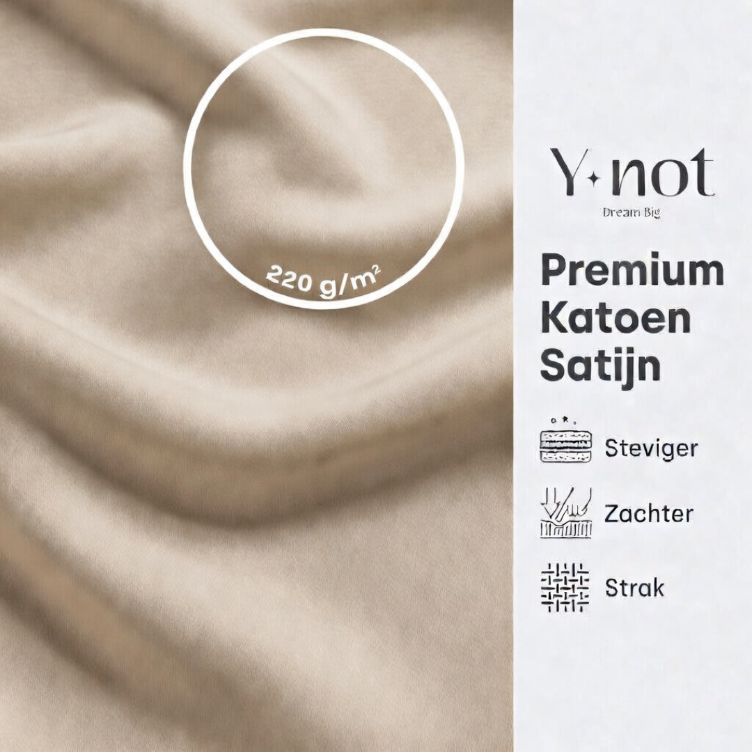 Matras Hoeslaken Premium Katoen Satijn Zand
