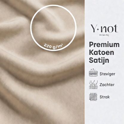 Matras Hoeslaken Premium Katoen Satijn Zand