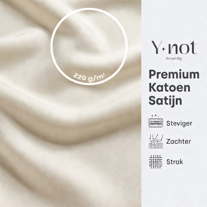 Matras Hoeslaken Premium Katoen Satijn offwhite