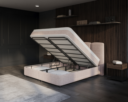 Allure bed met Opbergruimte + Hybrid Pocket 500 Matras  - Nº31 -  Taupe