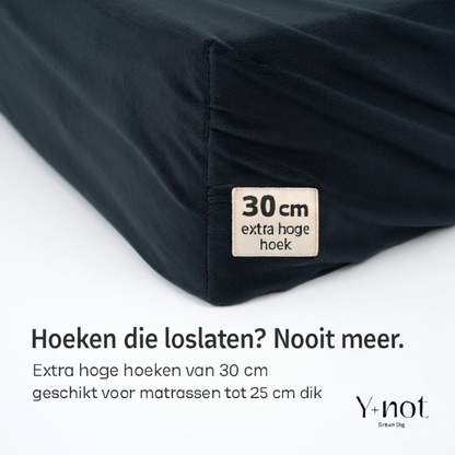 Matras Hoeslaken Velvet  Obsidian Black