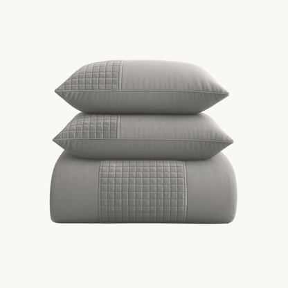 Dekbedovertrek set Velvet Border Grey Sand