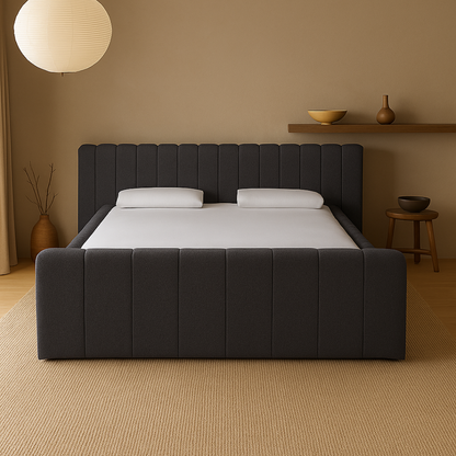 Amore Rituals Teddy bed  + Hybrid Pocket 500 Matras - Nº156 - Antracite