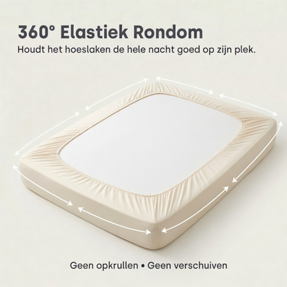 Topper Hoeslaken Katoen Satijn Premium Pearl White