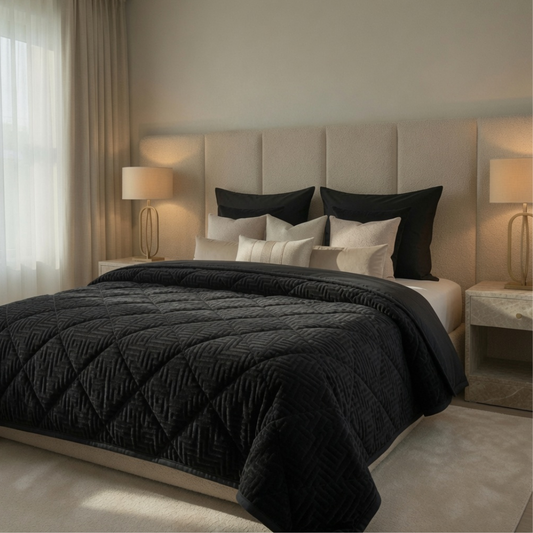 Y-NOT Velvet Designer Dekbed  Black