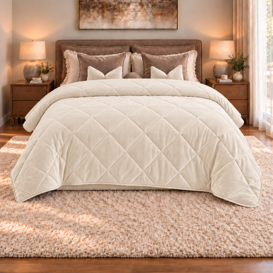 Y-NOT Velvet Dekbed Pearl White