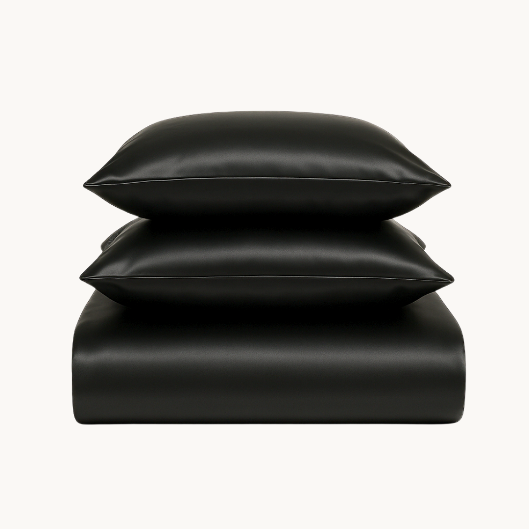 Dekbedovertrek Satijn™ Effen Pandora Black