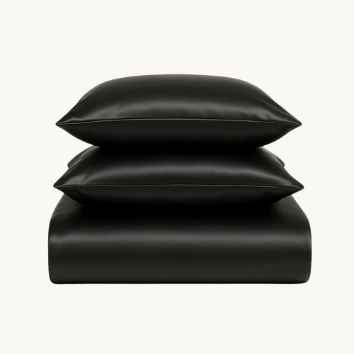 Dekbedovertrek Satijn™ Effen Pandora Black