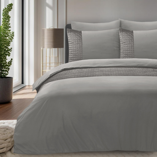 Dekbedovertrek set Velvet Border Grey Sand