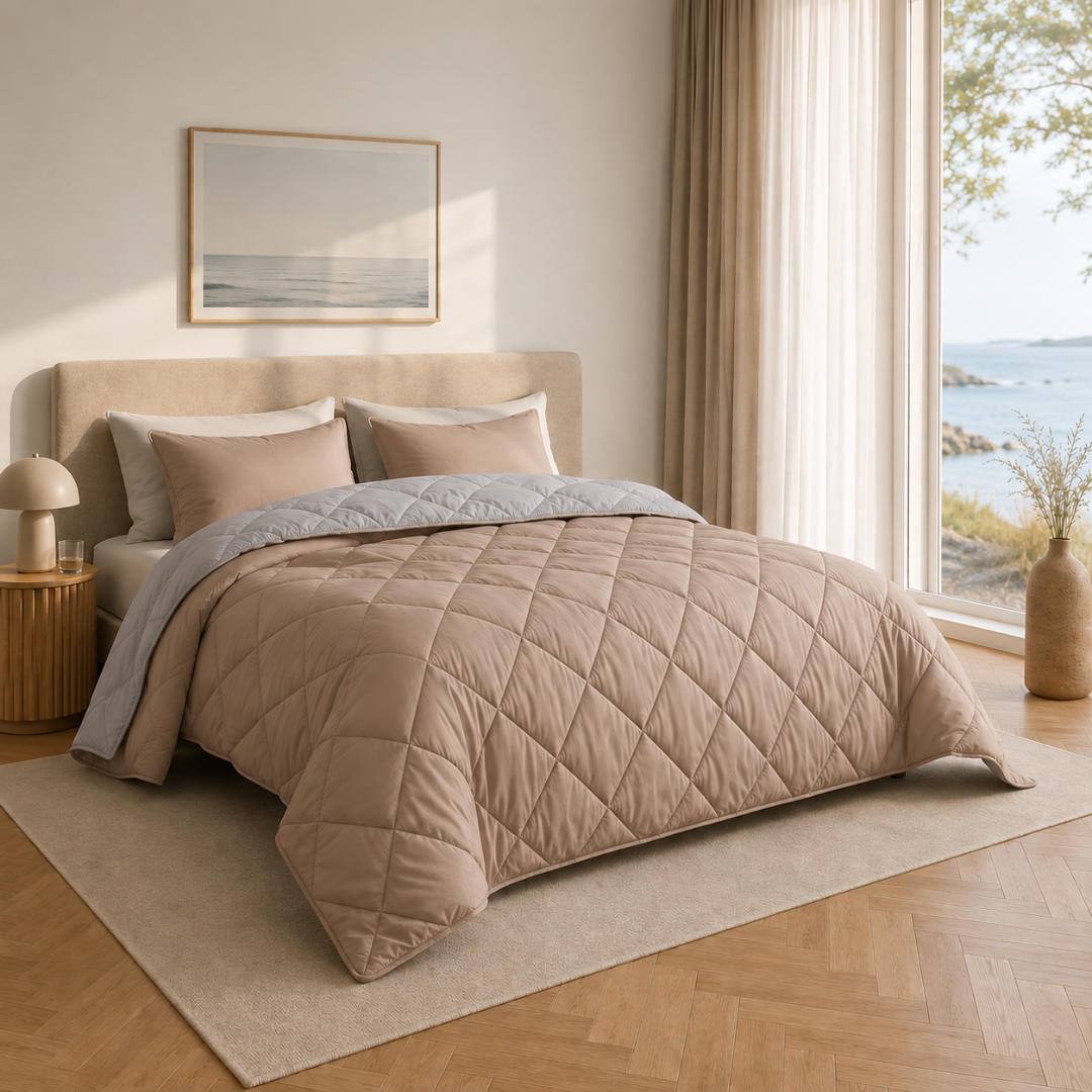 Y-NOT Zomerdekbed Light Grey / Taupe