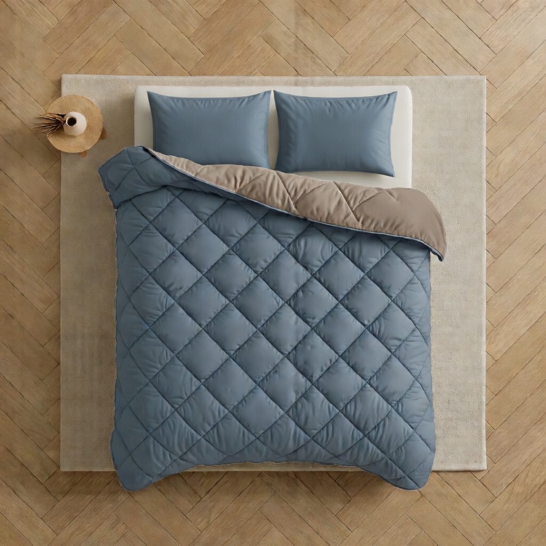 Y-NOT All Year Dekbed Bluestone / Taupe