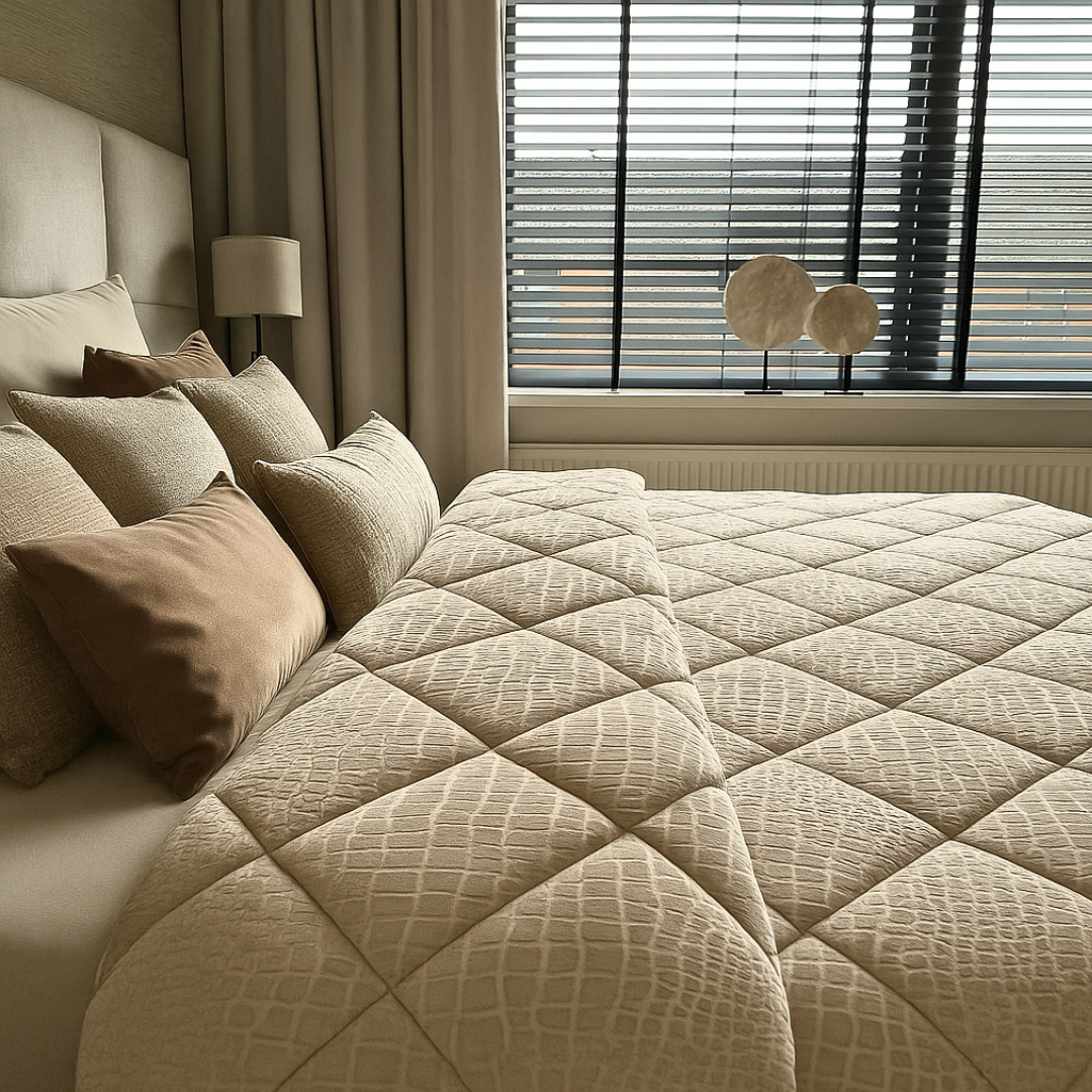 Dekbed Zonder Overtrek Velvet Snake Skin Desert Taupe