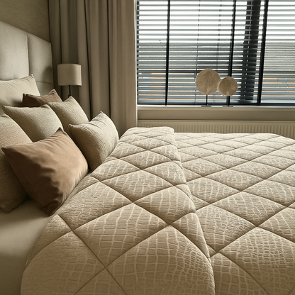 Dekbed Zonder Overtrek Velvet Snake Skin Desert Taupe
