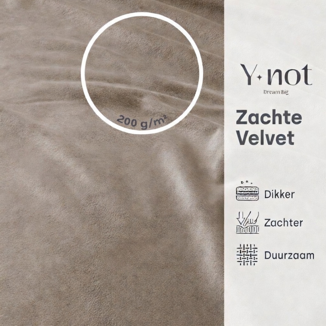 Matras Hoeslaken Velvet Taupe/Grey