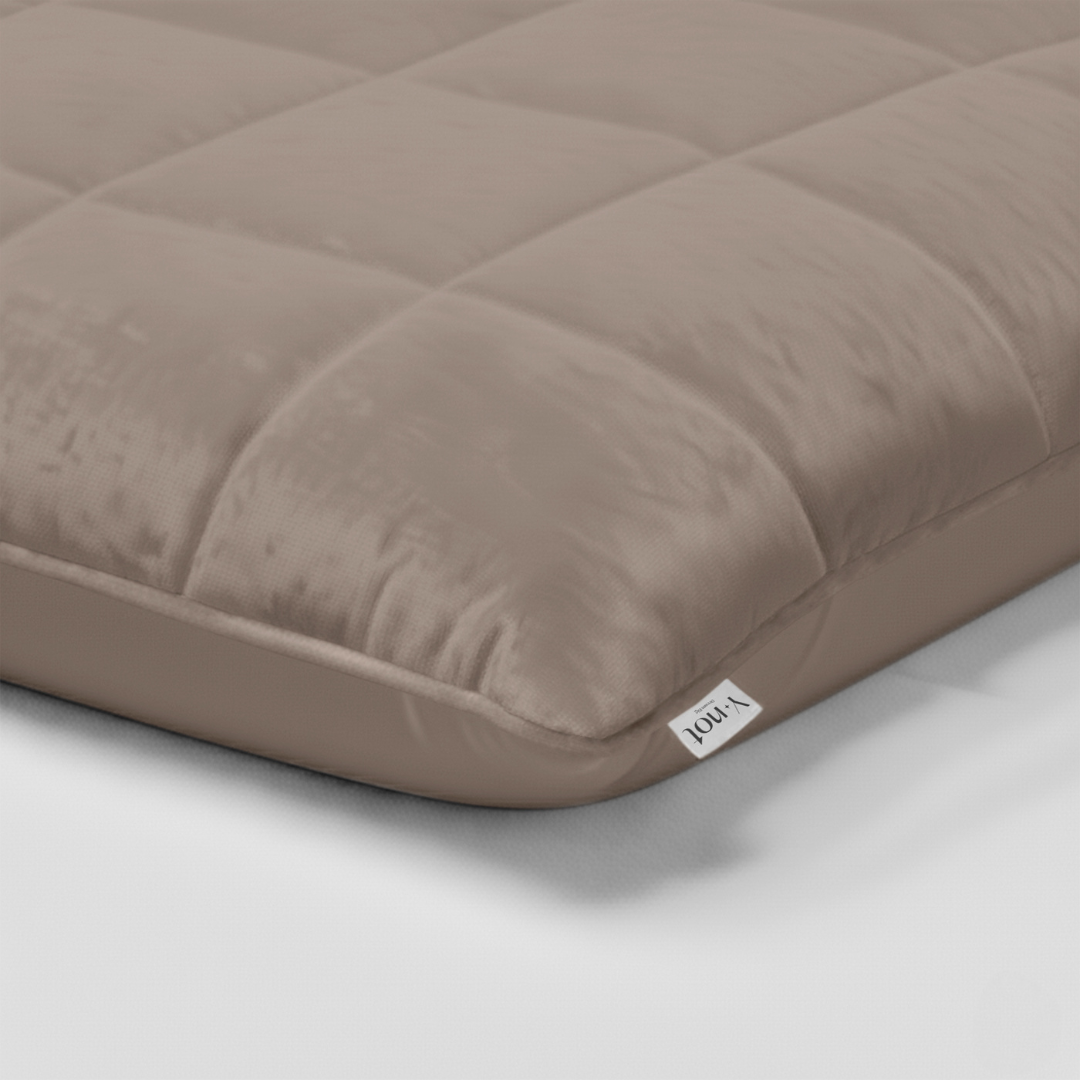 Kussenslopen Vol & Gevoerd Velvet Taupe/Grey 2-Pack 60x70 cm