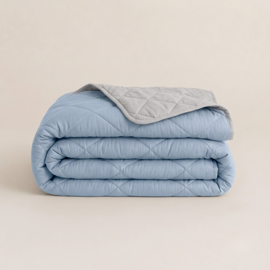 Y-NOT Zomerdekbed Light Blue / Grey