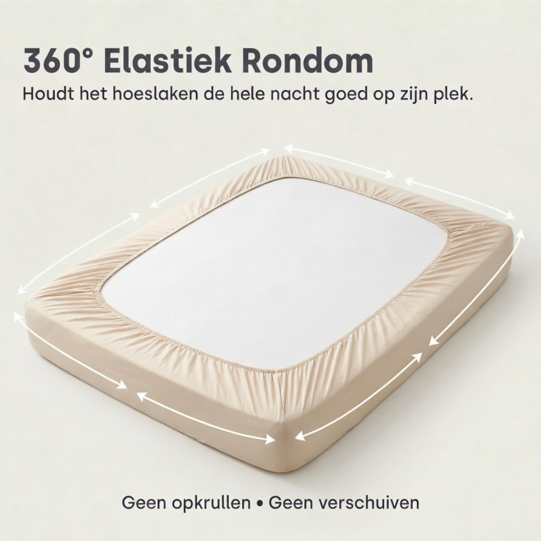 Matras Hoeslaken Premium Katoen Satijn Zand