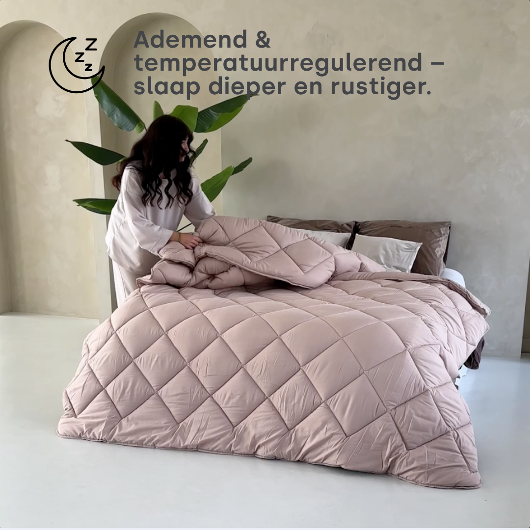 Dekbed Zonder Overtrek 4-Seizoen Mat Satijn Antracite