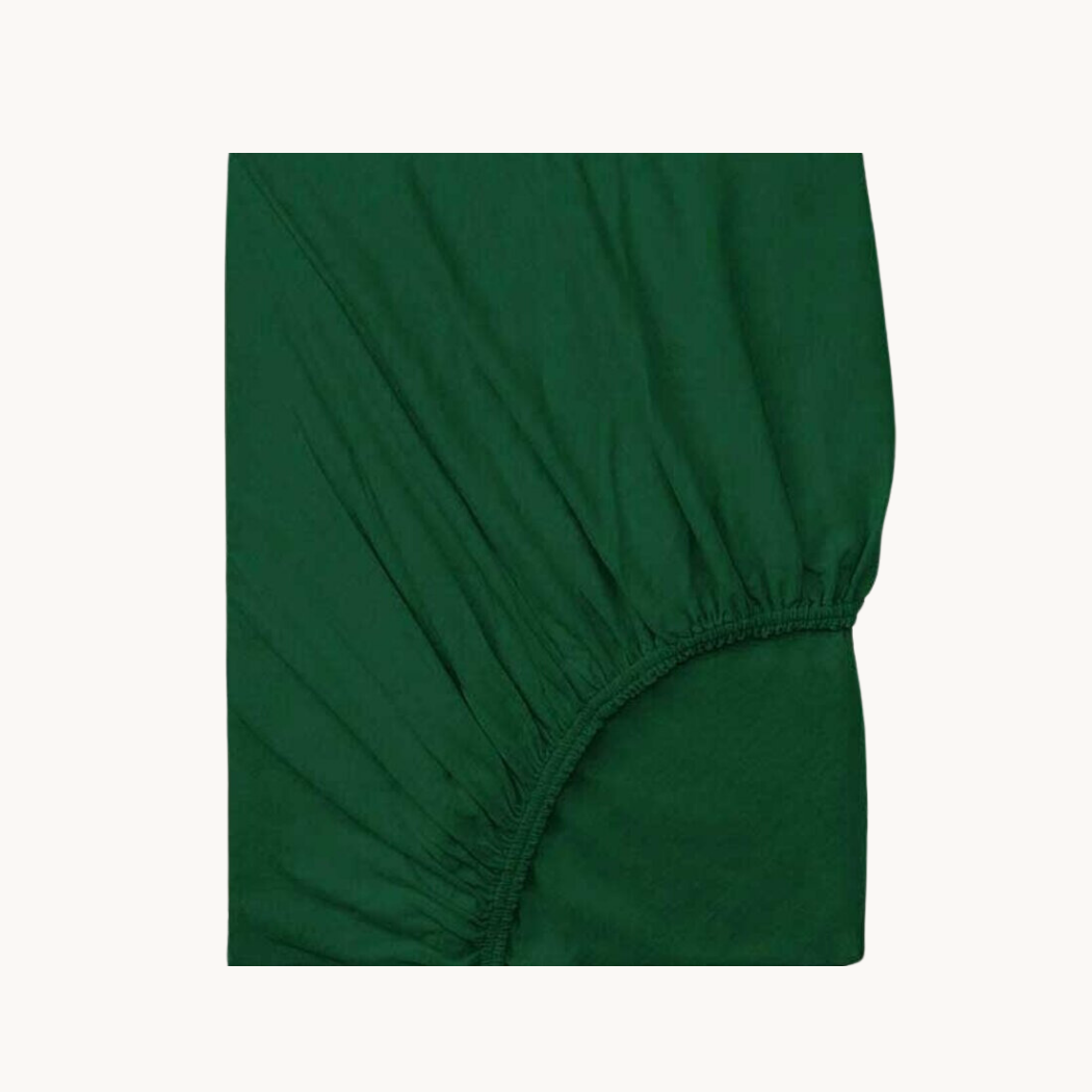 Mattress Fitted Sheet Luxury Double Jersey Botanical Green