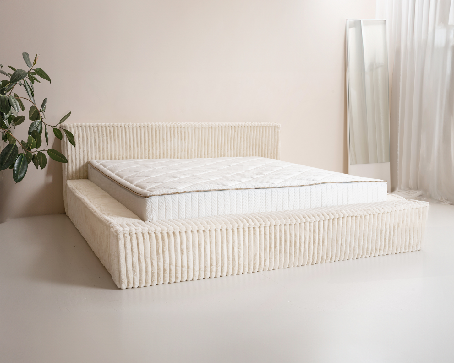 Adore Melody Teddyrib bed met Opbergruimte - Nº22 - Pearl White