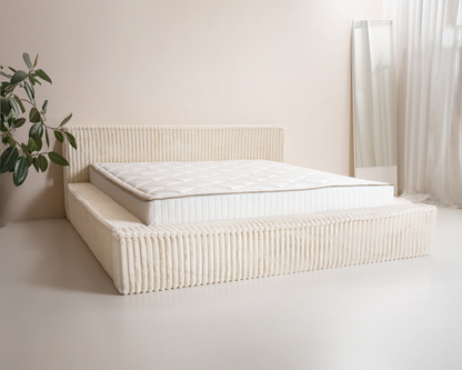 Adore Melody Teddyrib bed met Opbergruimte - Nº22 - Pearl White