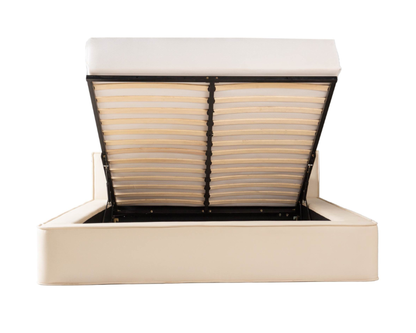 Amore Velvet bed met Opbergruimte + Hybrid Pocket 500 Matras - Nº26 - Pearl White