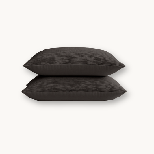 Kussenslopen Micro Mousseline Choclate Brown 60x70cm 2-Pack