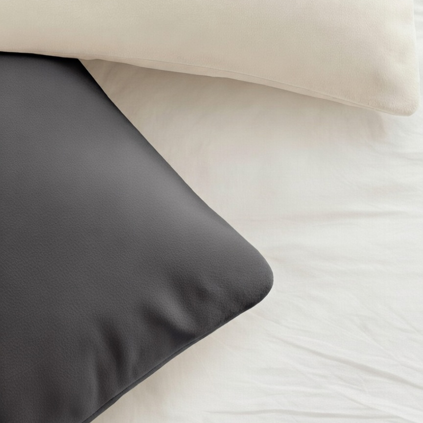 Y-NOT Kussenslopen Jersey Flannel Antra/Greige 60x70 cm 2-pack