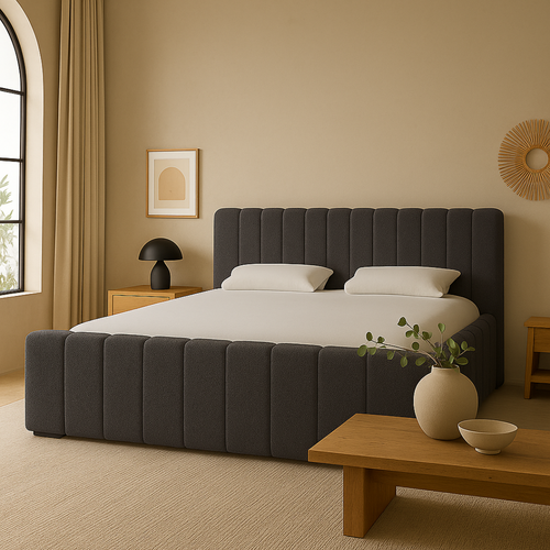 Amore Rituals Teddy bed  + Hybrid Pocket 500 Matras - Nº156 - Antracite