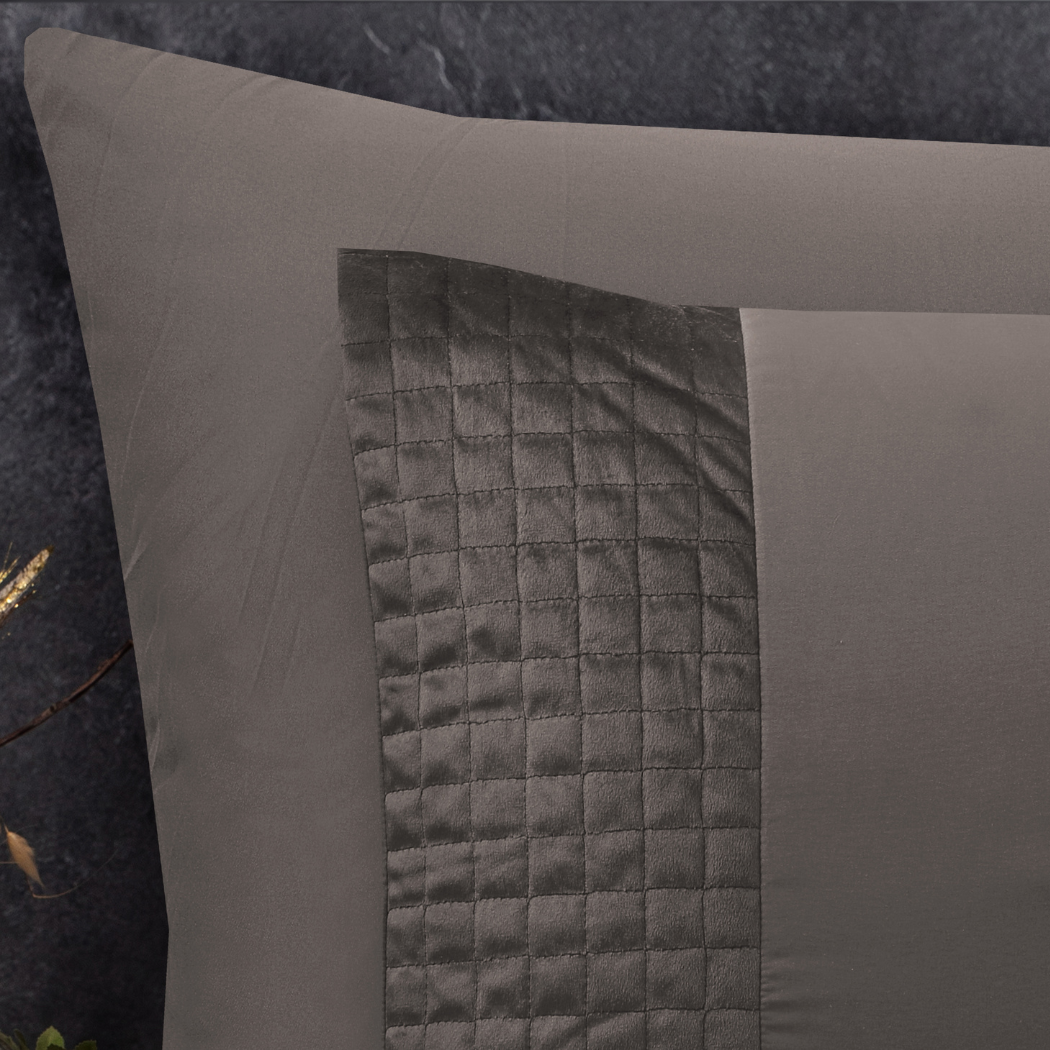 Dekbedovertrek set Fluweel/Velvet Band Taupe