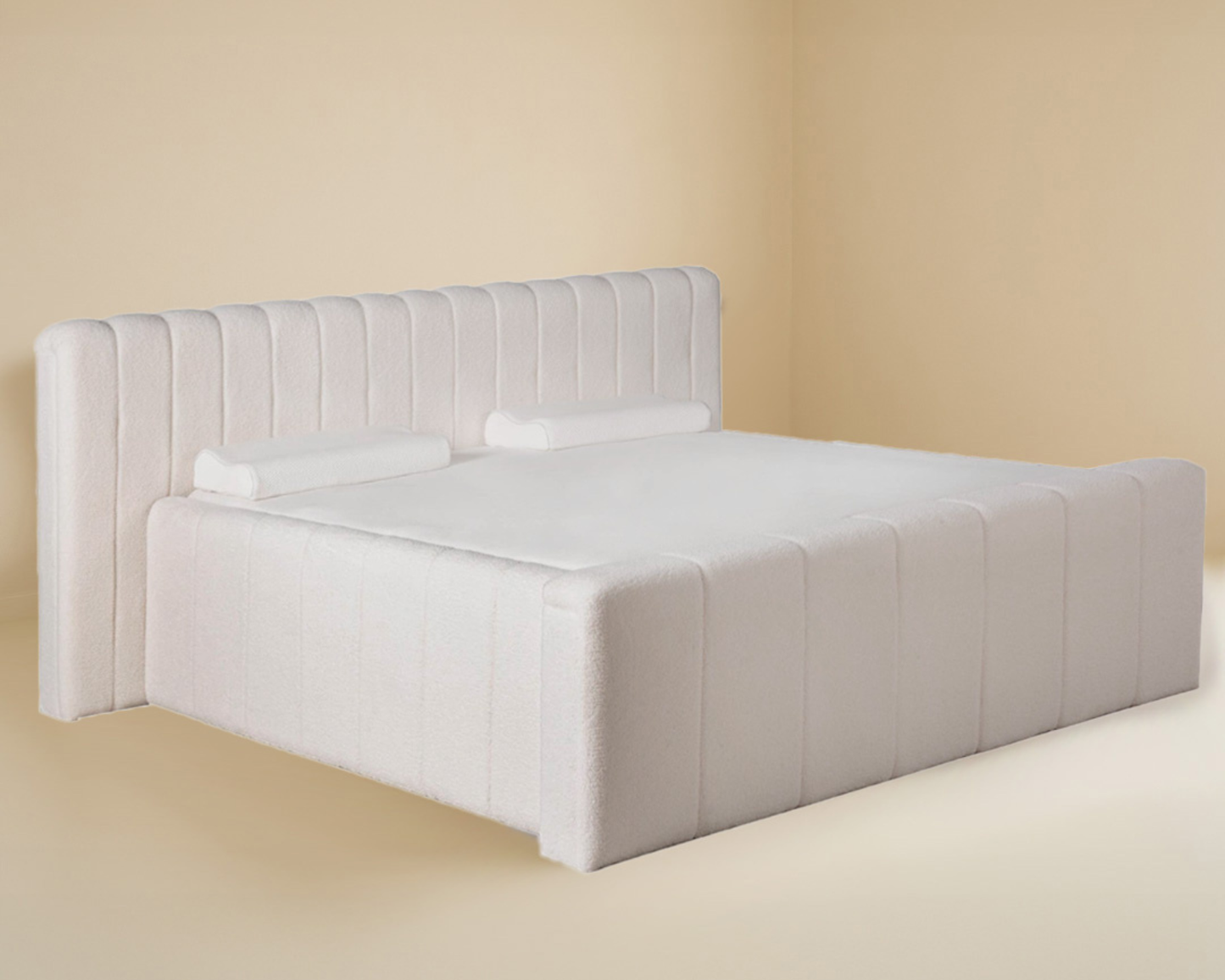 Amore Rituals Teddy bed  + Hybrid Pocket 500 Matras - Nº55 - Offwhite