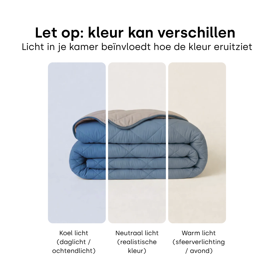 Y-NOT All Year Dekbed Bluestone / Taupe